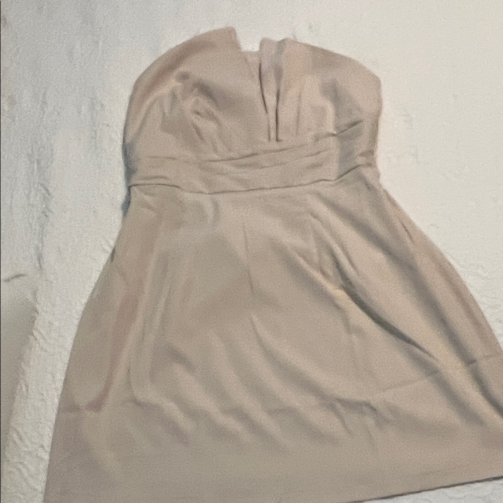 Strapless beige dress